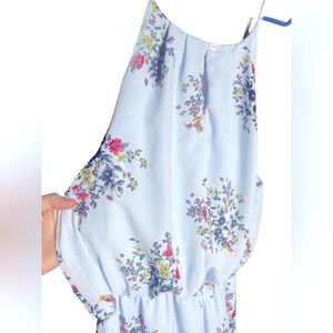 Blue Rain Floral High Neck Dress Size Medium